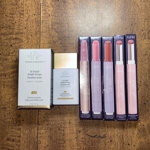 Drunk elephant B-Goldi drops, 2 Tarte Lip Crème’s, 2 Lip Vinyl’s, 1 Lip Plump